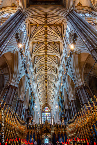 Interiors of Westminster Abbey, London, UK