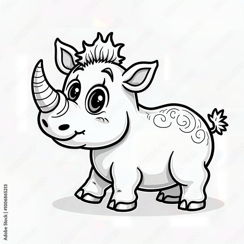 Cute Baby Rhino Coloring Page Cute Baby Rhino Coloring Page