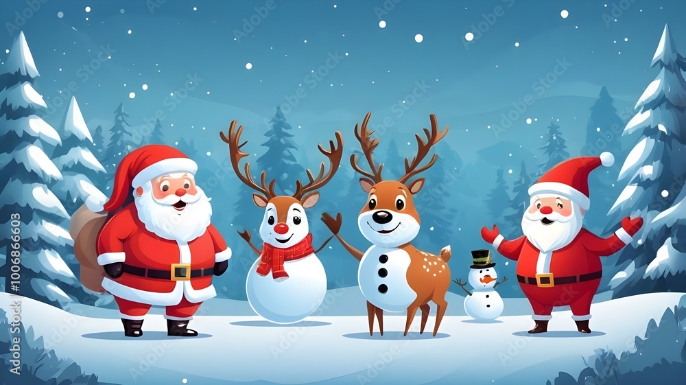 santa claus and snowman santa claus and snowman