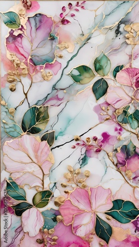 抽象的なアート: ゴールドアクセントと宝石のような抽象デザイン、クリエイティブな背景や装飾に最適

