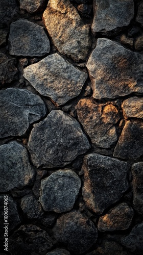 Stone wall texture with natural rocks under