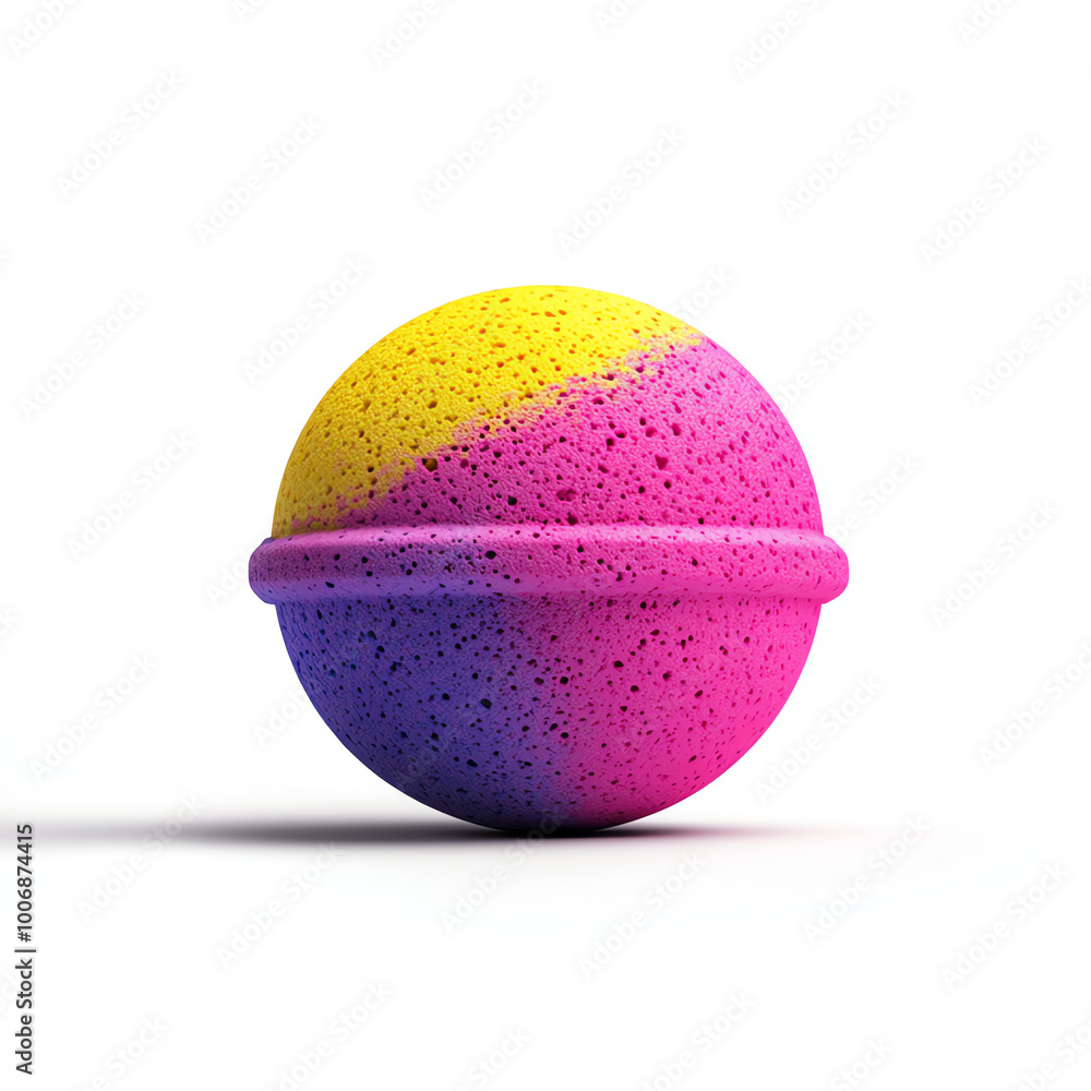 Colorful round symbol with pink and yellow design, white isolate background. Colorful round symbol with pink and yellow design, white isolate background.