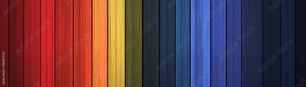 Fototapeta premium Colorful Wooden Plank Background Rainbow Texture