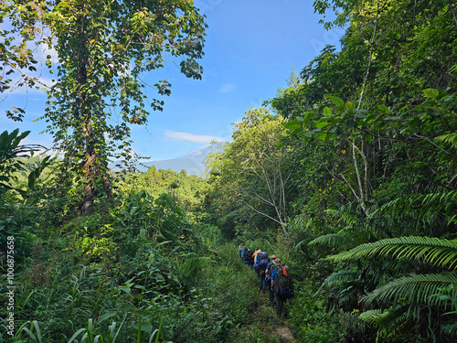 Trekking in the foothills of Mount Kinabalu