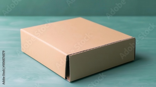 Offset box with a fold-out base for easy storage of multiple items, maintaining a sleek, unmarked surface   fold-out base, efficient packaging photo