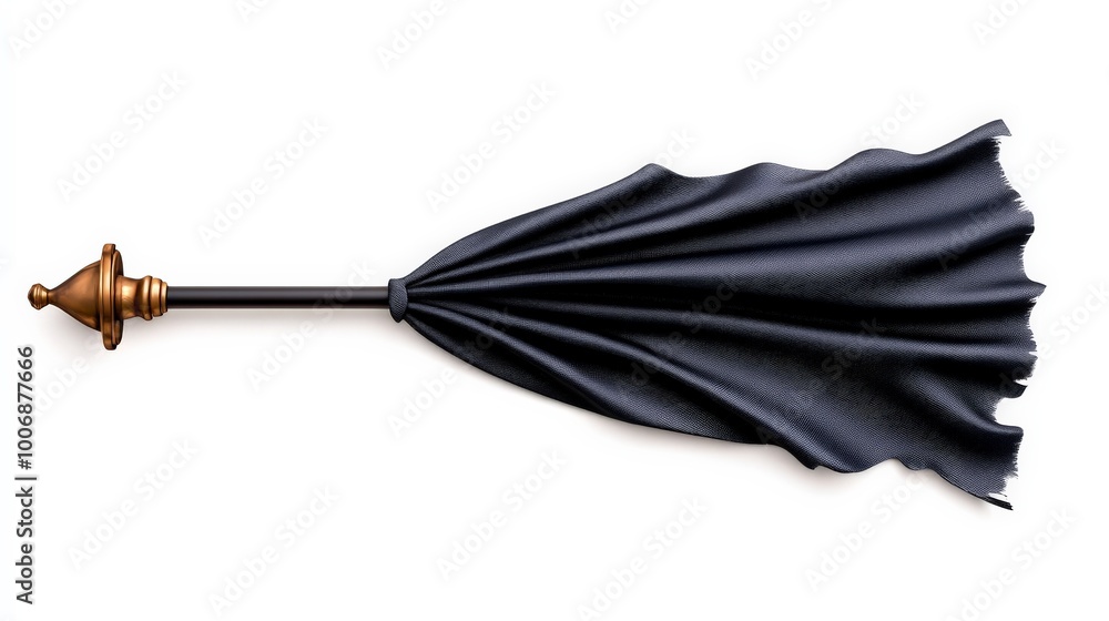 Black Fabric Draped on a Pole: A dramatic and elegant black fabric drapes over a pole, creating an abstract and eye-catching design. Black Fabric Draped on a Pole: A dramatic and elegant black fabric drapes over a pole, creating an abstract and eye-catching design.