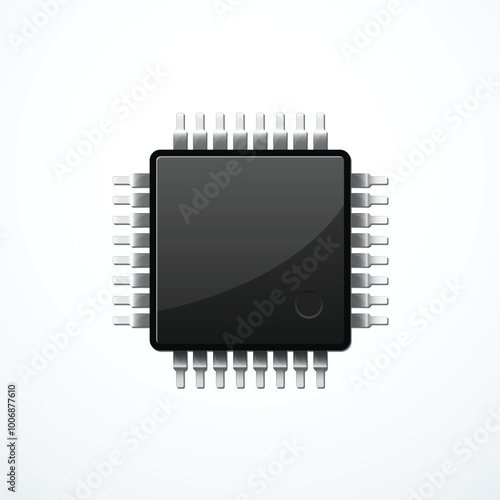 Processor chip icon. Vector illustration