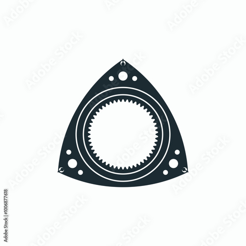 Rotor of rotary Wankel engine. Vector illustration