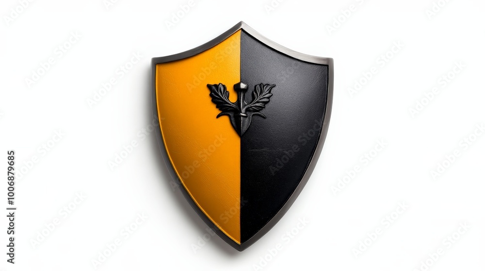 Black and Orange Medieval Shield Black and Orange Medieval Shield