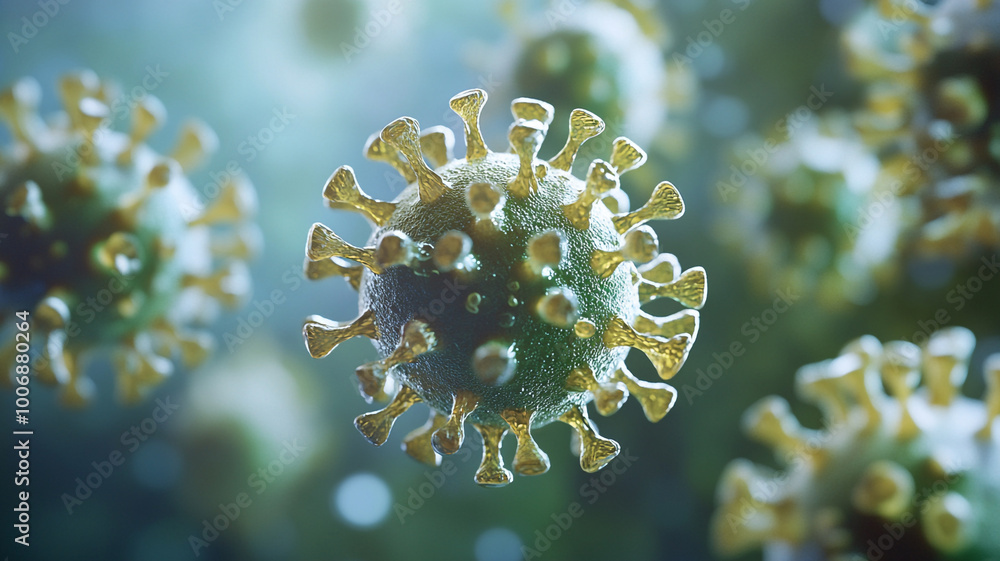 Airborne viruses. - Healthcare and medical concept. Airborne viruses. - Healthcare and medical concept.