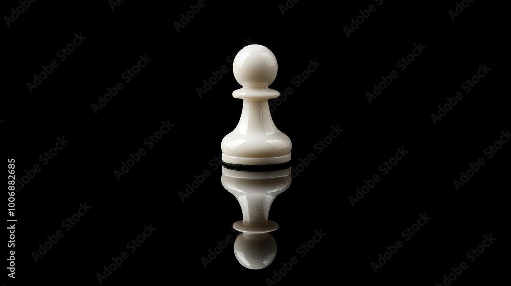 Simplicity and Growth Symbolized by White Chess Pawn in Minimalist Studio Setting Simplicity and Growth Symbolized by White Chess Pawn in Minimalist Studio Setting
