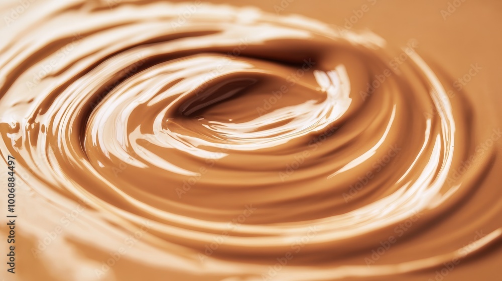 Close-up of foundation cream in a perfect swirl on a white background, with light reflecting off its glossy surface. No logos or people present. Close-up of foundation cream in a perfect swirl on a white background, with light reflecting off its glossy surface. No logos or people present.