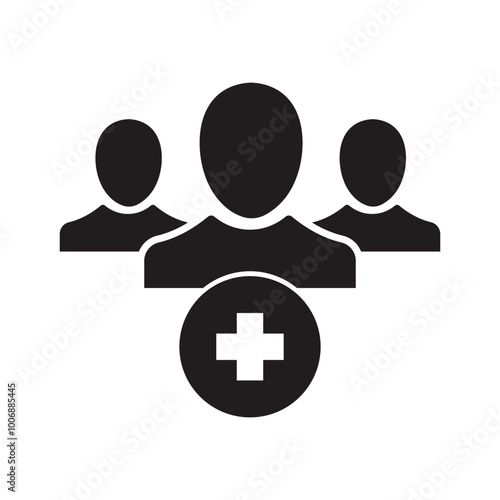 Professional services icon with add sign. Professional services icon and new, plus, positive symbol. Vector icon
