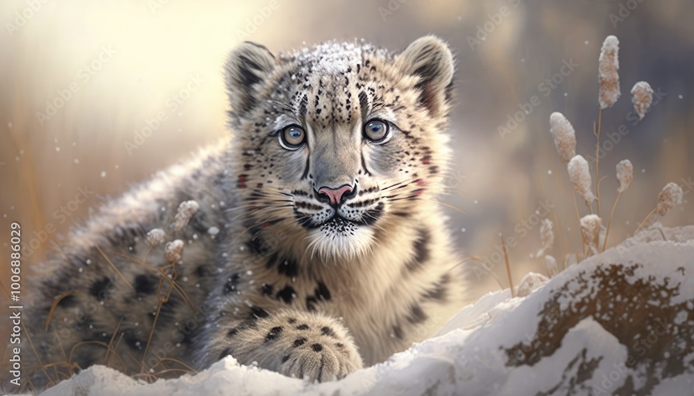 Obraz premium animals playing in the snow