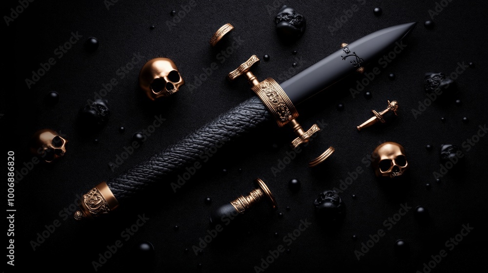 Black & Gold Dagger: Dark Aesthetics Still Life Black & Gold Dagger: Dark Aesthetics Still Life