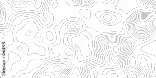 Topographic map background geographic line map with seamless ornament design. The black on white contours vector topography stylized height of the lines map.	