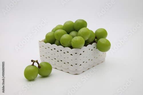 green grapes in a basket