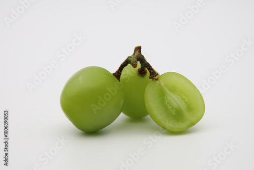 green grapes on a white background