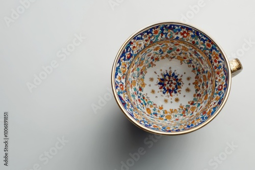 Traditional Persian Minakari Enameled Tea Cup photo