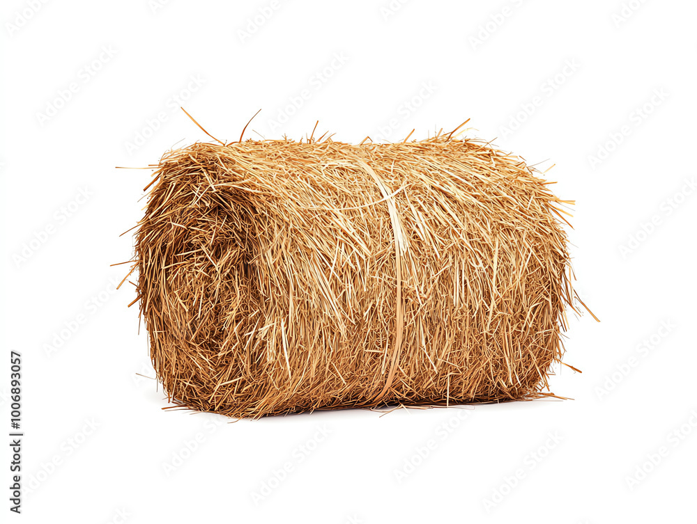 Hay bale on white isolated background for agricultural and rural themes. Hay bale on white isolated background for agricultural and rural themes.