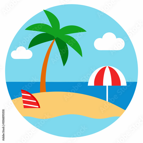 Summer beach vector illustration