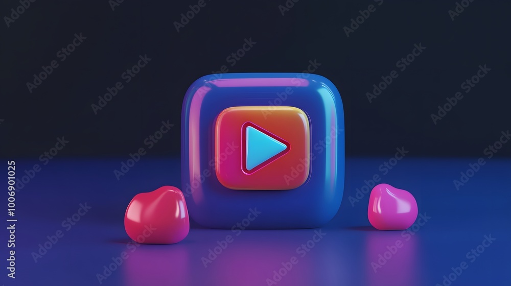 Live streaming Social media minimal icon. 3d rendering. Live streaming Social media minimal icon. 3d rendering.