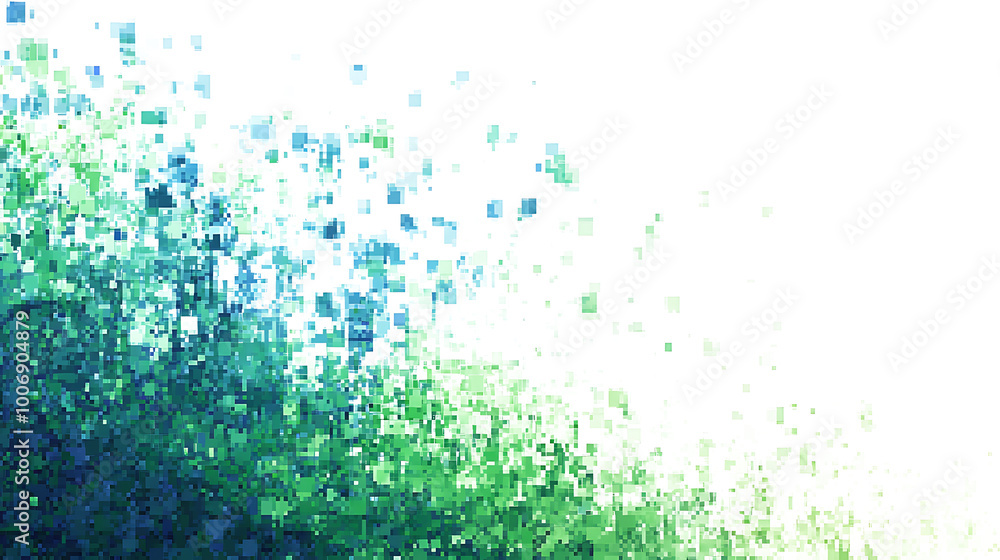 Green and blue colored pixel art technology design isolated on white and transparent background. Green and blue colored pixel art technology design isolated on white and transparent background.