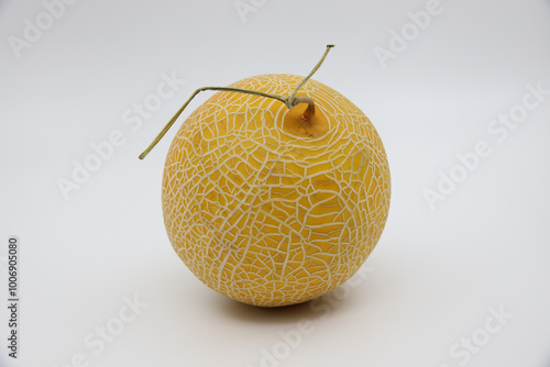 yellow melon on a white background