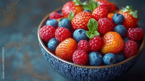 Fresh Summer Berries in a Bowl