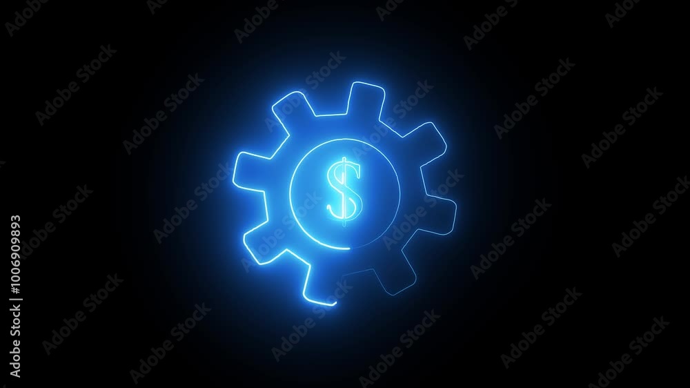 Neon tool icon animation background. Technology dollar icon symbol in background. Neon tool icon animation background. Technology dollar icon symbol in background.