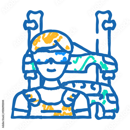 automotive body and glass repairer doodle icon sketch vector. automotive body and glass repairer sign. isolated symbol illustration