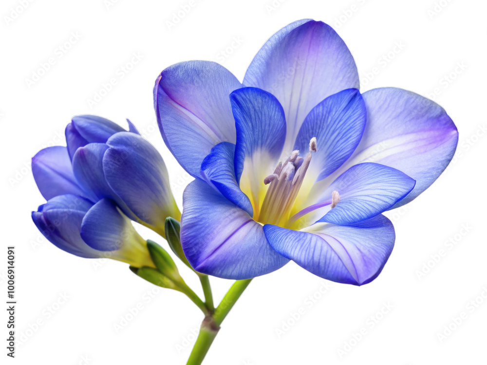 Blue Freesia Flower Isolated on Transparent Background Blue Freesia Flower Isolated on Transparent Background