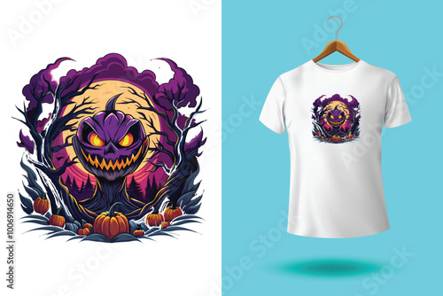 Halloween t shirt design by ai illustrator.