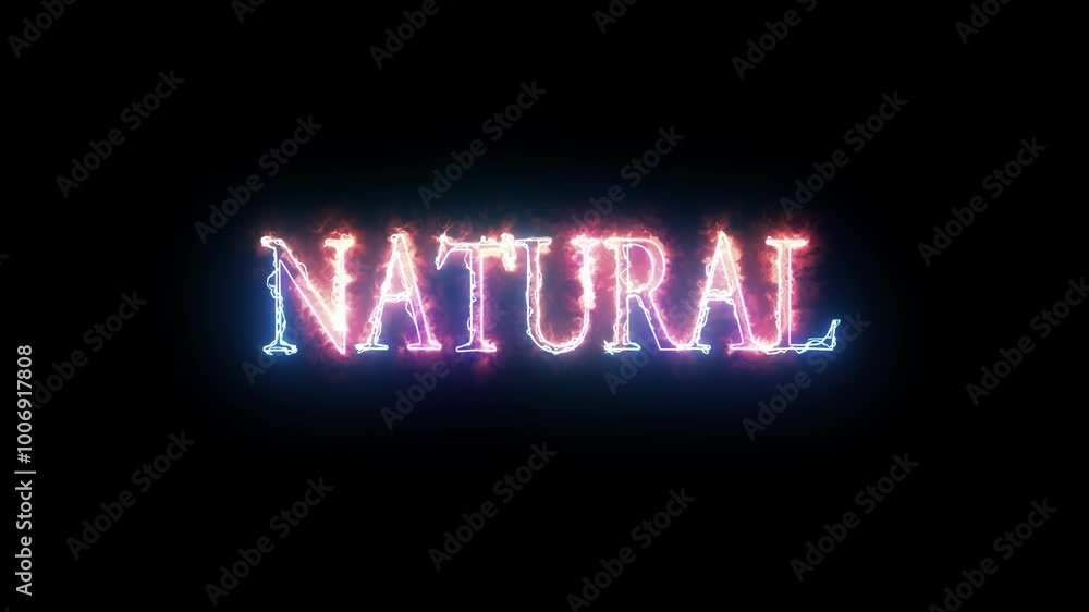 Natural glowing neon line colored text animation on black background. Laser vintage effect Natural glowing neon line colored text animation on black background. Laser vintage effect