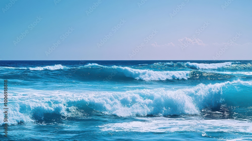 Powerful ocean waves crashing towards shore Powerful ocean waves crashing towards shore