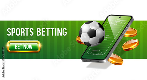 Sports betting banner. Banner for a website. Vector illustration.