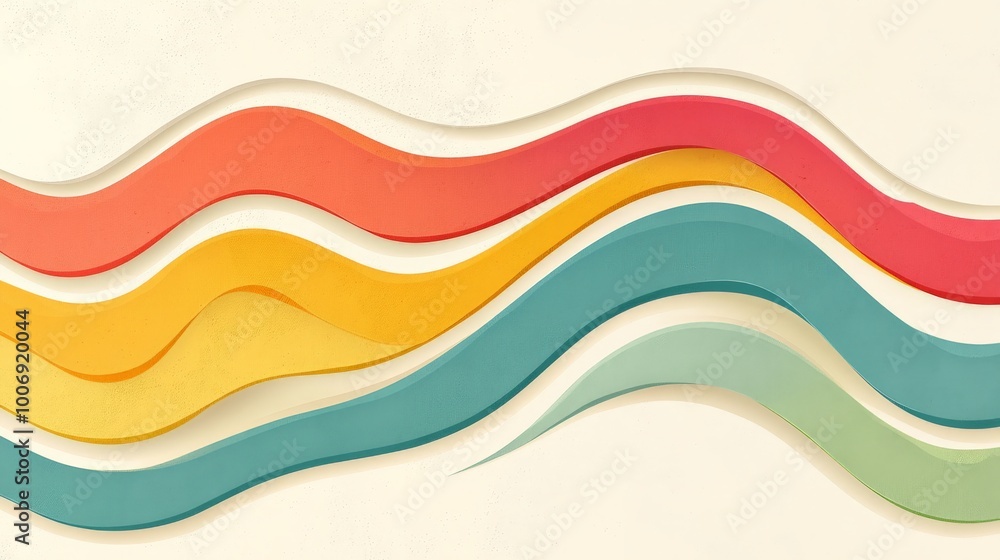 Vibrant Wavy Abstract Background with Pastel Colors Vibrant Wavy Abstract Background with Pastel Colors