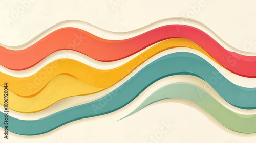 Vibrant Wavy Abstract Background with Pastel Colors