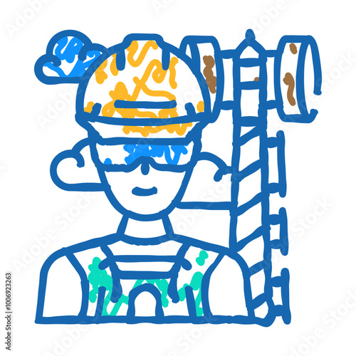 telecommunications equipment installers repairers doodle icon sketch vector. telecommunications equipment installers repairers sign. isolated symbol illustration