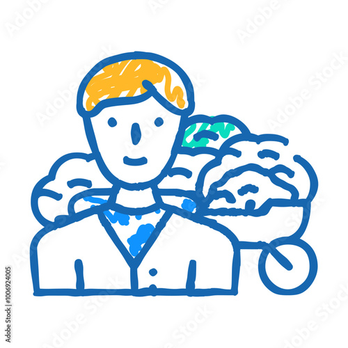 property caretaker repair worker doodle icon sketch vector. property caretaker repair worker sign. isolated symbol illustration