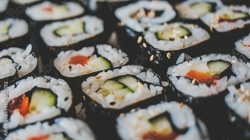 Delicious Sushi Rolls Arrangement on a Plate