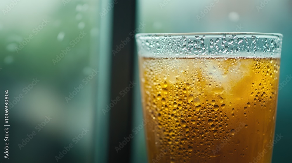 Refreshing Iced Coffee in a Glass Close-Up Refreshing Iced Coffee in a Glass Close-Up