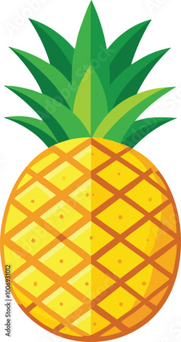 pineapple fruit vector. pineapple fruit vector collection. pineapple fruit illustration in flat style. fresh summer fruit