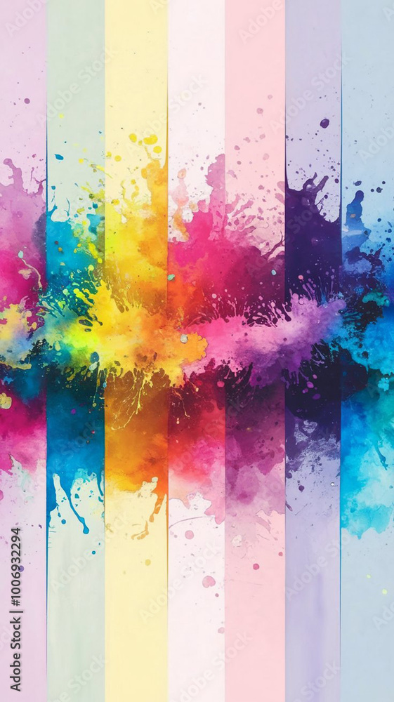 Fototapeta premium Color Burst: Vibrant Watercolor Splashes for Backgrounds and Decoration