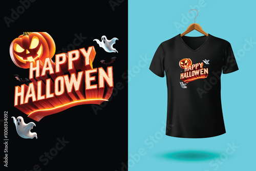 Halloween t shirt design by ai illustrator.