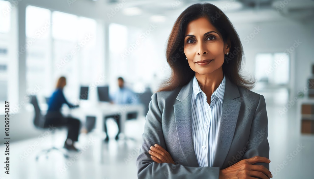 strong middle age business women Indian face look entrepreneur serious smile on face office background space hair successful lady executive standing work culture portrait senior hand arm crossed girl strong middle age business women Indian face look entrepreneur serious smile on face office background space hair successful lady executive standing work culture portrait senior hand arm crossed girl
