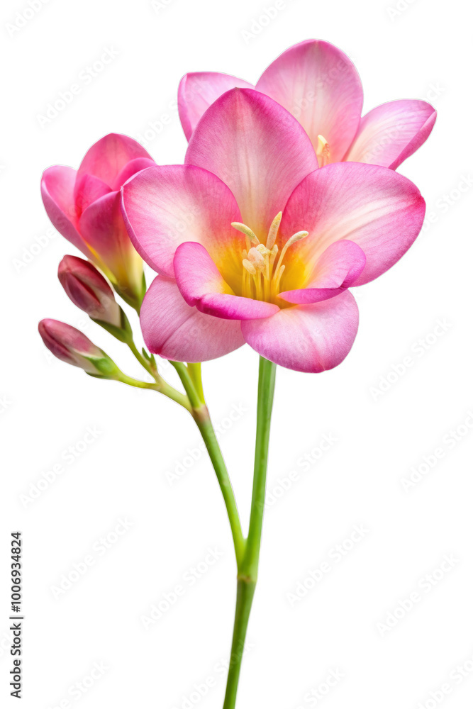 Delicate Pink Freesia Flower Isolated on Transparent Background Delicate Pink Freesia Flower Isolated on Transparent Background