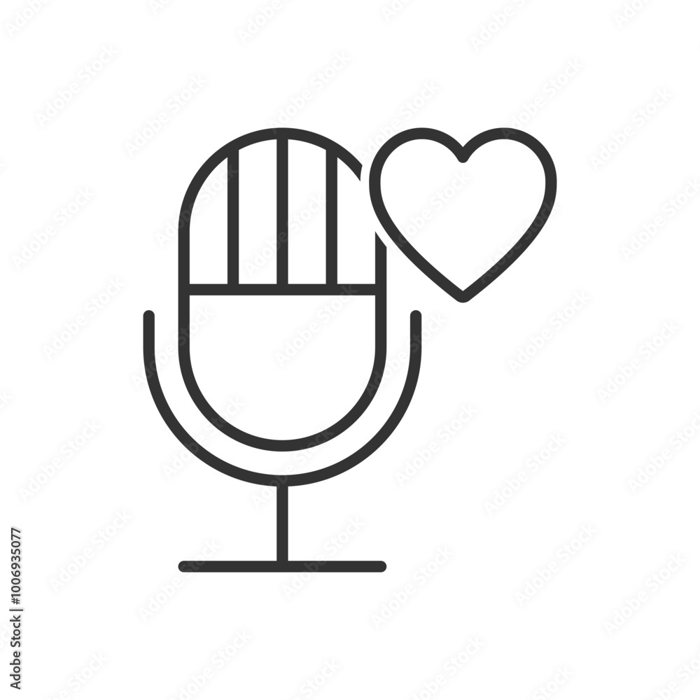 Microphone Love Icon Microphone Love Icon