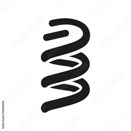 Curve bounce spiral metallic machine spring vector icon design