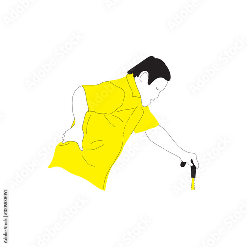 vector illustration of a person suffering from back pain